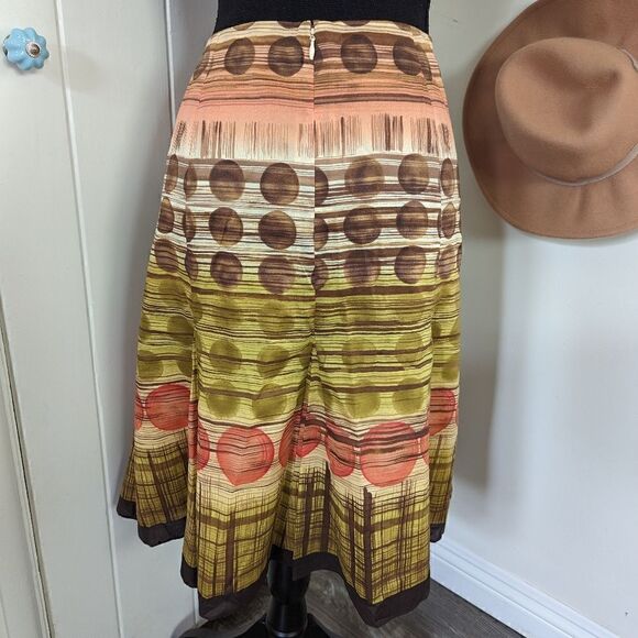 Talbots Dot Geometric Pattern Skirt 12 Fairycore Barncore Whimsigoth Boho - Picture 8 of 10